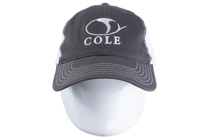 COLE HATS |  LP MESH TRUCKER LOGO SNAP BACK - CHARCOAL & WHITE